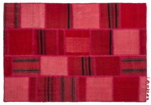 Mixed Over Dyed Kilim Patchwork Unique Rug 5'3'' x 7'7'' ft 160 x 230 cm