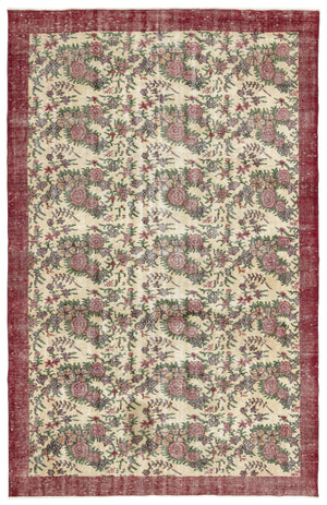 Naturel Over Dyed Vintage Rug 6'2'' x 9'8'' ft 188 x 295 cm