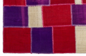 Mixed Over Dyed Kilim Patchwork Unique Rug 5'3'' x 7'7'' ft 160 x 230 cm