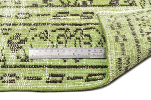 Green Over Dyed Vintage Rug 5'2'' x 8'12'' ft 158 x 274 cm