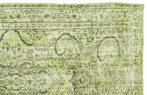 Green Over Dyed Vintage Rug 5'2'' x 8'12'' ft 158 x 274 cm
