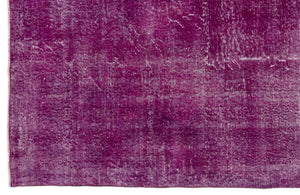 Fuchsia Over Dyed Vintage Rug 6'7'' x 9'11'' ft 201 x 303 cm