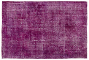 Fuchsia Over Dyed Vintage Rug 6'7'' x 9'11'' ft 201 x 303 cm