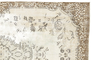 Beige Over Dyed Vintage Rug 5'6'' x 9'4'' ft 168 x 285 cm