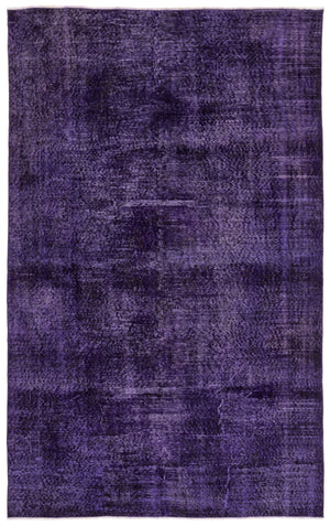 Purple Over Dyed Vintage Rug 5'3'' x 8'4'' ft 160 x 255 cm