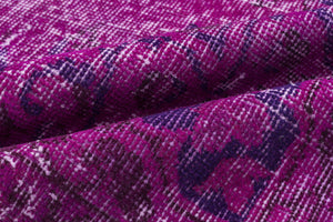Fuchsia Over Dyed Vintage Rug 5'5'' x 8'11'' ft 164 x 273 cm