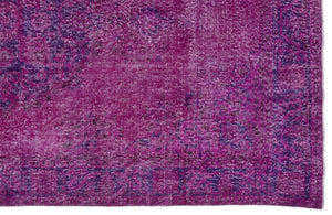 Fuchsia Over Dyed Vintage Rug 5'5'' x 8'11'' ft 164 x 273 cm