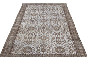 Blue Over Dyed Vintage Rug 5'2'' x 9'4'' ft 158 x 284 cm