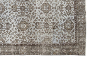 Blue Over Dyed Vintage Rug 5'2'' x 9'4'' ft 158 x 284 cm