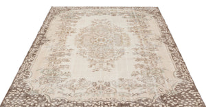 Beige Over Dyed Vintage Rug 5'9'' x 8'7'' ft 176 x 262 cm