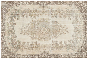 Beige Over Dyed Vintage Rug 5'9'' x 8'7'' ft 176 x 262 cm