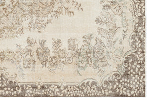 Beige Over Dyed Vintage Rug 5'9'' x 8'7'' ft 176 x 262 cm