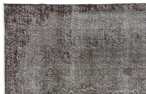Gray Over Dyed Vintage Rug 5'7'' x 8'9'' ft 170 x 267 cm