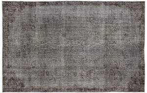 Retro Design Gray Over Dyed Vintage Rug 5'7'' x 8'9'' ft 170 x 267 cm
