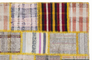 Mixed Over Dyed Kilim Patchwork Unique Rug 5'3'' x 7'7'' ft 160 x 230 cm
