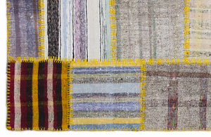 Mixed Over Dyed Kilim Patchwork Unique Rug 5'3'' x 7'7'' ft 160 x 230 cm