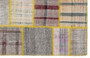 Mixed Over Dyed Kilim Patchwork Unique Rug 5'3'' x 7'7'' ft 160 x 230 cm
