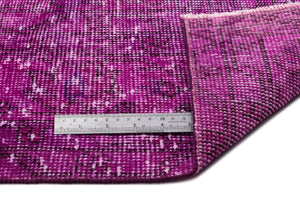 Fuchsia Over Dyed Vintage Rug 6'6'' x 10'6'' ft 198 x 320 cm