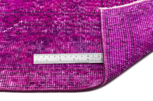 Fuchsia Over Dyed Vintage Rug 5'5'' x 8'12'' ft 164 x 274 cm