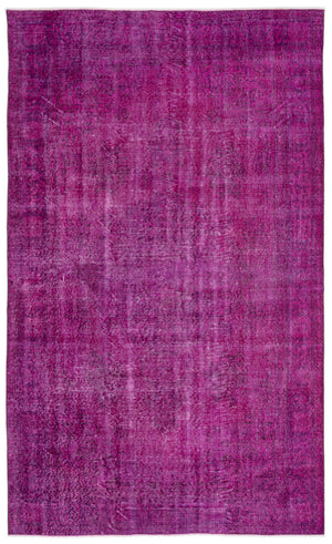 Fuchsia Over Dyed Vintage Rug 5'5'' x 8'12'' ft 164 x 274 cm