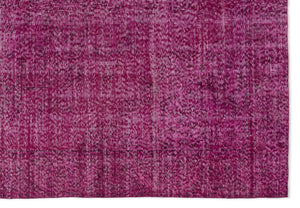 Fuchsia Over Dyed Vintage Rug 6'3'' x 9'2'' ft 190 x 280 cm