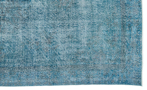 Turquoise Over Dyed Vintage Rug 5'11'' x 9'9'' ft 180 x 296 cm