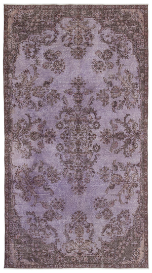 Purple Over Dyed Vintage Rug 5'3'' x 9'9'' ft 161 x 298 cm