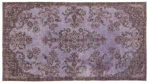 Purple Over Dyed Vintage Rug 5'3'' x 9'9'' ft 161 x 298 cm