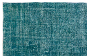Turquoise Over Dyed Vintage Rug 6'5'' x 10'2'' ft 196 x 310 cm