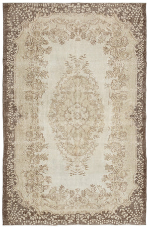 Beige Over Dyed Vintage Rug 6'2'' x 9'7'' ft 188 x 292 cm