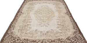 Beige Over Dyed Vintage Rug 6'2'' x 9'7'' ft 188 x 292 cm