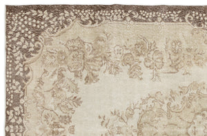 Beige Over Dyed Vintage Rug 6'2'' x 9'7'' ft 188 x 292 cm