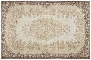Beige Over Dyed Vintage Rug 6'2'' x 9'7'' ft 188 x 292 cm