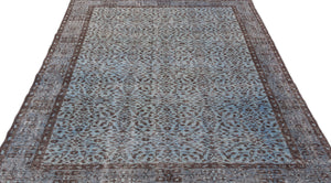 Blue Over Dyed Vintage Rug 5'6'' x 8'4'' ft 167 x 253 cm