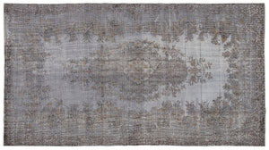 Blue Over Dyed Vintage Rug 5'6'' x 9'11'' ft 168 x 303 cm