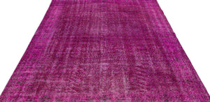 Fuchsia Over Dyed Vintage Rug 6'3'' x 9'7'' ft 191 x 292 cm