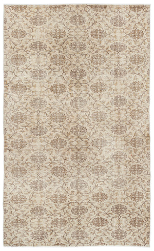 Beige Over Dyed Vintage Rug 4'9'' x 7'10'' ft 145 x 238 cm