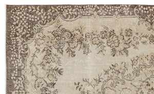 Beige Over Dyed Vintage Rug 5'8'' x 9'5'' ft 173 x 288 cm