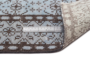 Blue Over Dyed Vintage Rug 4'11'' x 8'9'' ft 149 x 267 cm