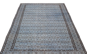 Blue Over Dyed Vintage Rug 4'11'' x 8'9'' ft 149 x 267 cm