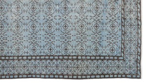 Blue Over Dyed Vintage Rug 4'11'' x 8'9'' ft 149 x 267 cm