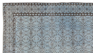 Blue Over Dyed Vintage Rug 4'11'' x 8'9'' ft 149 x 267 cm