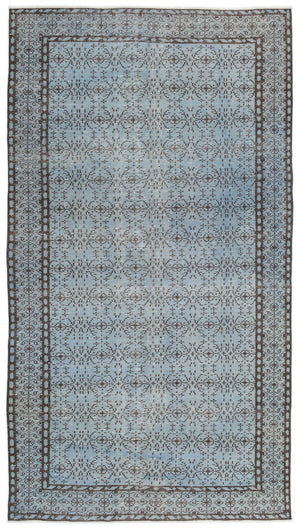 Blue Over Dyed Vintage Rug 4'11'' x 8'9'' ft 149 x 267 cm