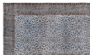 Blue Over Dyed Vintage Rug 5'5'' x 9'1'' ft 165 x 276 cm