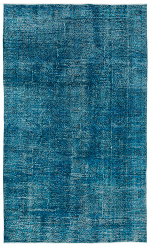 Turquoise Over Dyed Vintage Rug 6'0'' x 9'12'' ft 183 x 304 cm