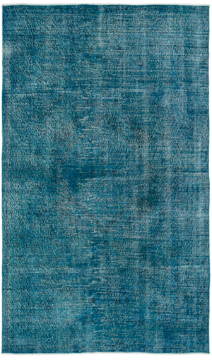 Turquoise Over Dyed Vintage Rug 5'11'' x 9'10'' ft 180 x 300 cm