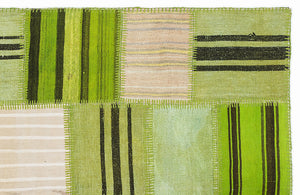 Mixed Over Dyed Kilim Patchwork Unique Rug 5'3'' x 7'7'' ft 160 x 230 cm