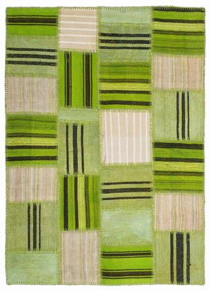 Mixed Over Dyed Kilim Patchwork Unique Rug 5'3'' x 7'7'' ft 160 x 230 cm