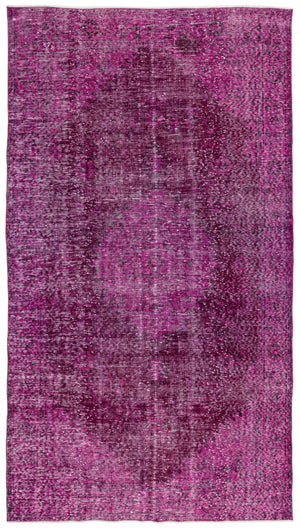 Fuchsia Over Dyed Vintage Rug 5'11'' x 10'10'' ft 181 x 329 cm