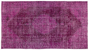 Fuchsia Over Dyed Vintage Rug 5'11'' x 10'10'' ft 181 x 329 cm